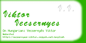 viktor vecsernyes business card